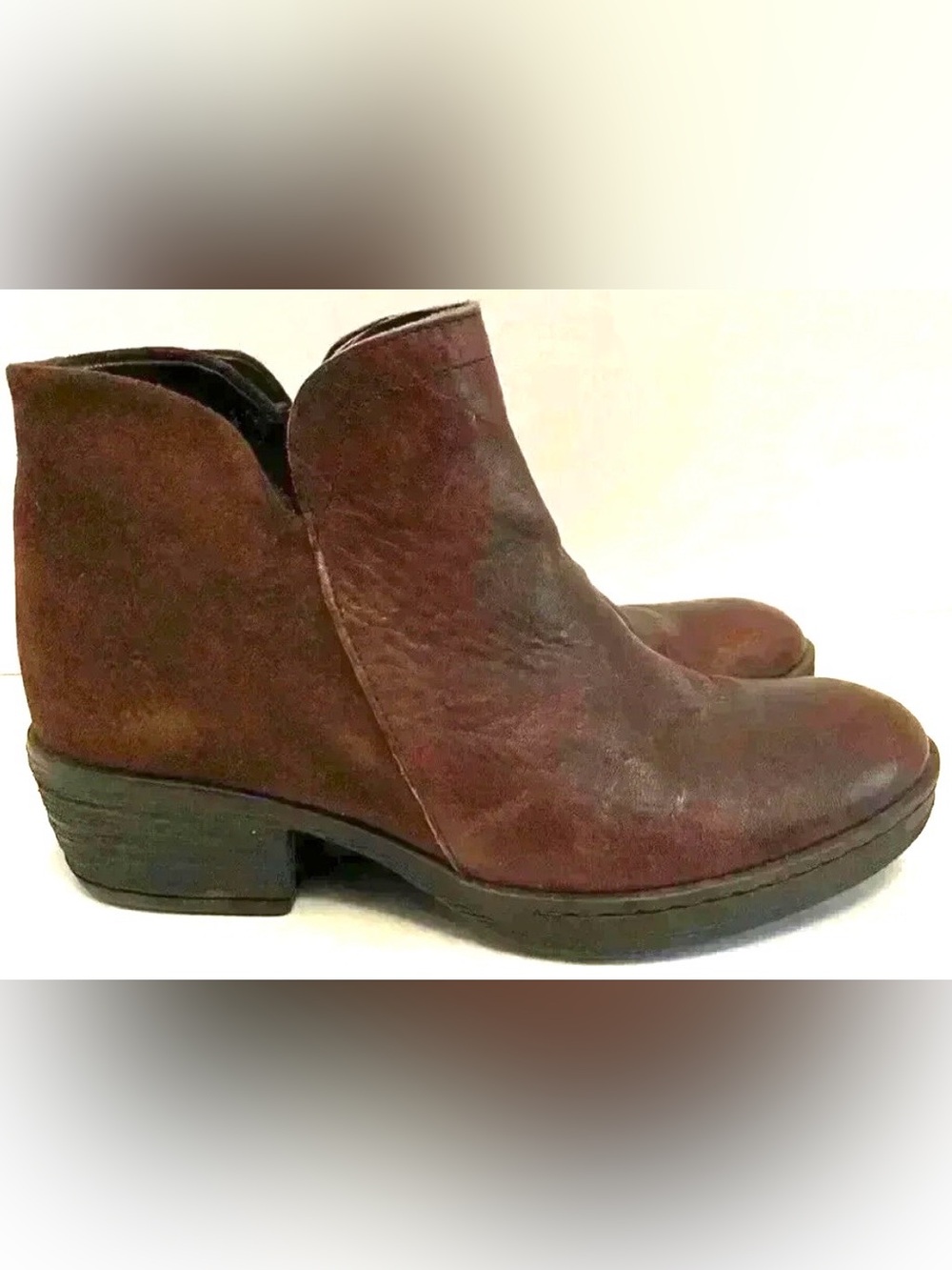 Fly London Salv Distressed Brown Leather Wedge Ankle Boots
